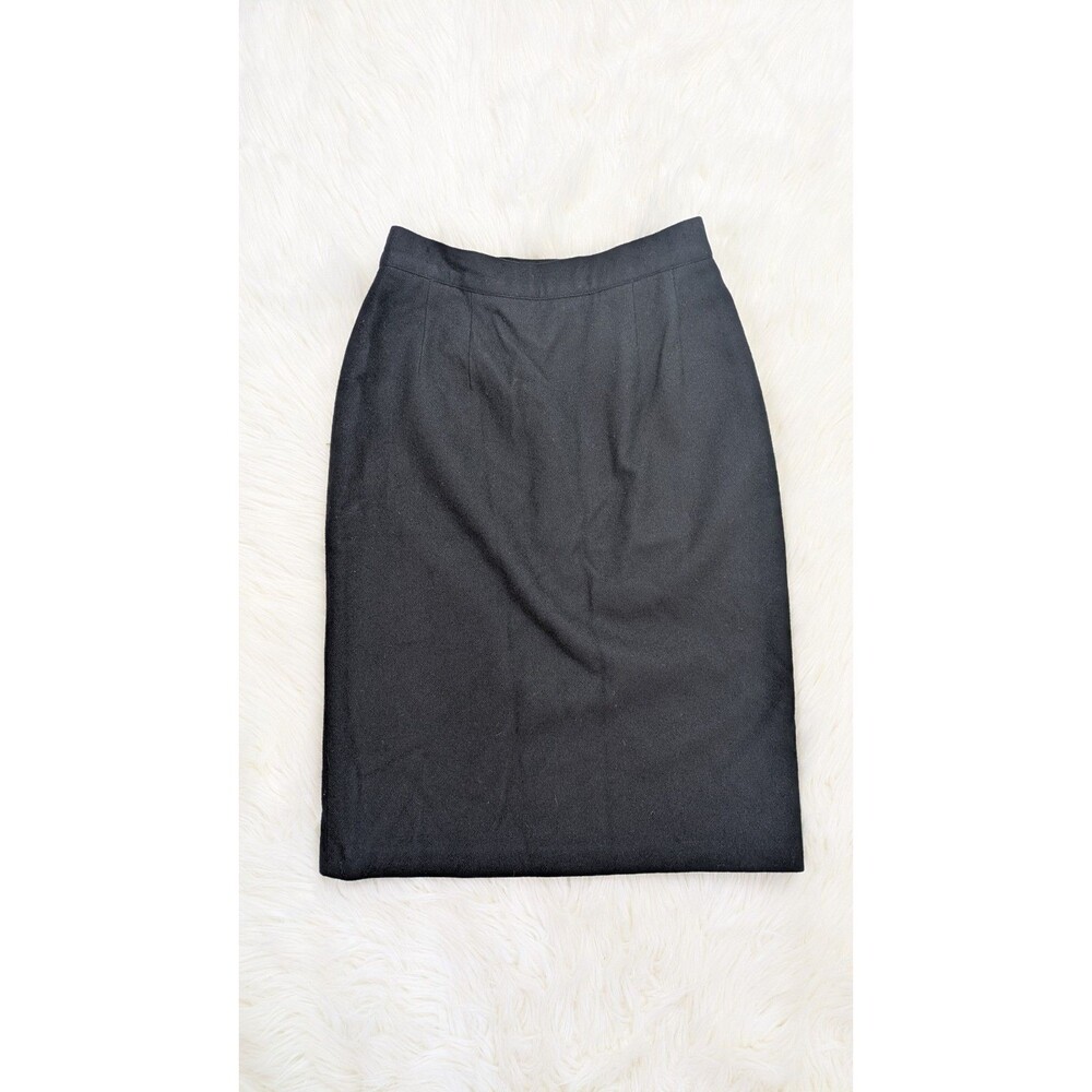 Vintage Sag Harbor Size 4P 100% Pure Wool Woolmark Classic Black Pencil Skirt